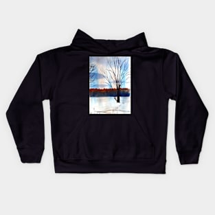 Snowy Trees Watercolor for Christmas Kids Hoodie